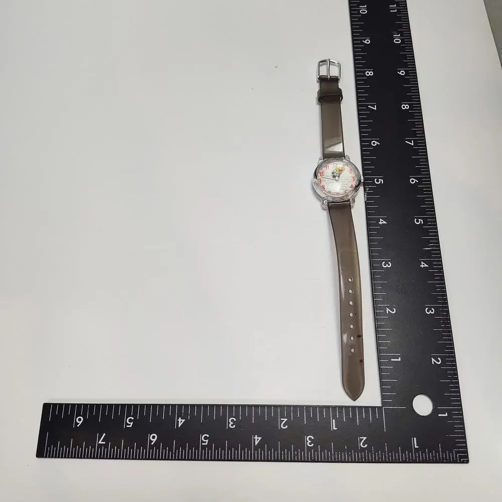 Disney Mickey Mouse Clear Case Watch Mickey Seconds Hand